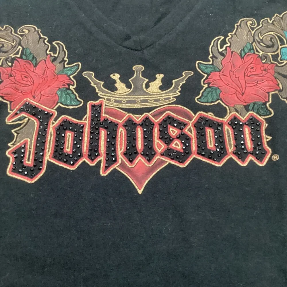 Chase Authentics-Jimmie Johnson #48-Women Sz S-Black Short Sleeve T-Shirt-Cotton